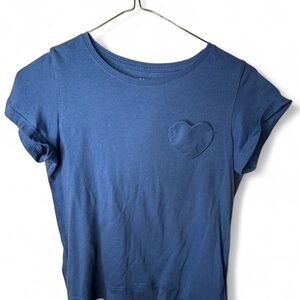 Old Navy Blue Short Sleeve Tee with Heart Detail